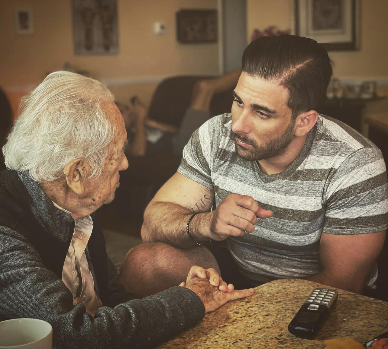Alex Kane with his grandfather